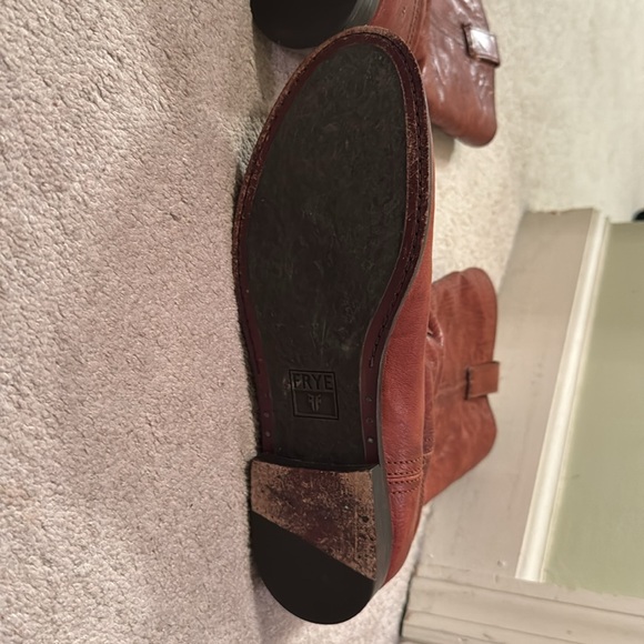 Women’s Frye Anna Mid Calf Cognac Leather Boots Size 11 Medium - Picture 5 of 7